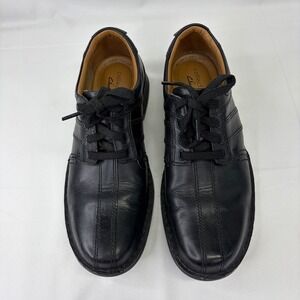 Clarks Leather Touareg Vibe Oxford Dress Shoes Size 8 Black Comfort Professional